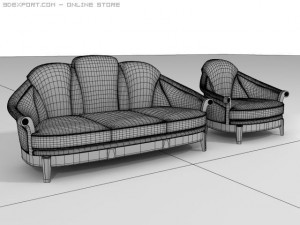 empire style sofa and armchair Modelo 3D