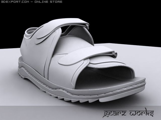 sandal footwear 3D Model .c4d .max .obj .3ds .fbx .stl .blend 