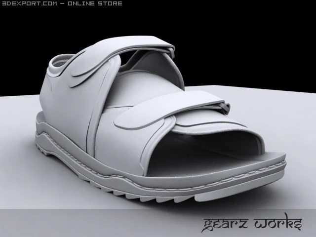 sandal footwear 3D Model .c4d .max .obj .3ds .fbx .stl .blend