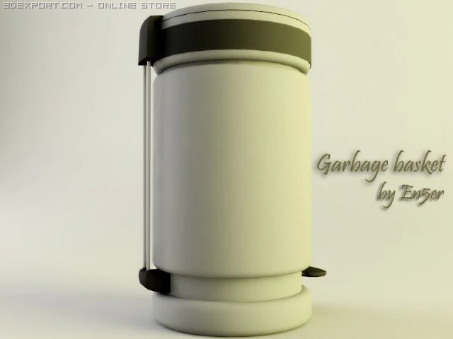 garbage basket 3D Model .c4d .max .obj .3ds .fbx .stl .blend 