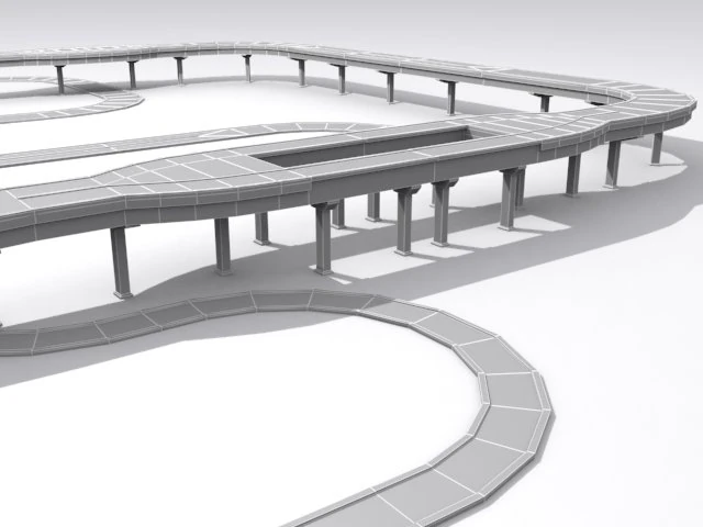 road and highway set base 3D Model .c4d .max .obj .3ds .fbx .stl .blend 