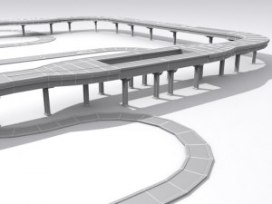 road and highway set base 3D Model