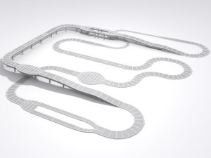 road and highway set base Modelo 3D