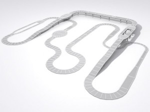 road and highway set base Modelo 3D
