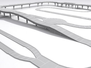 road and highway set base Modelo 3D