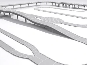 road and highway set base 3D Model
