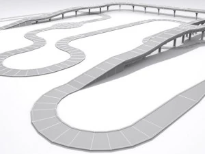 road and highway set base 3D Model