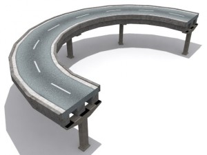 road and highway set 3D 模型