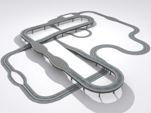 road and highway set 3D 模型