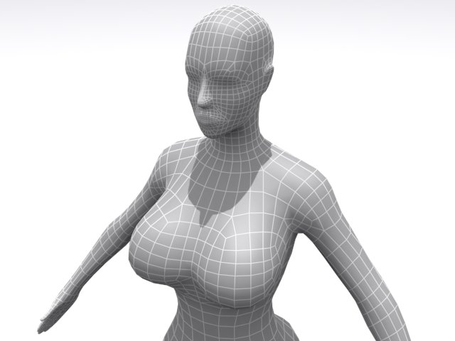 high resolution female  base 3D Model .c4d .max .obj .3ds .fbx .stl .blend 