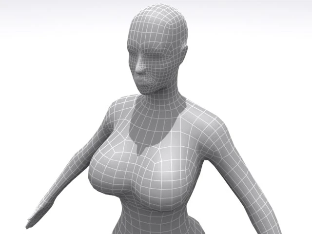 high resolution female  base 3D Model .c4d .max .obj .3ds .fbx .stl .blend 