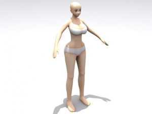 high resolution curvy anime 3D Model