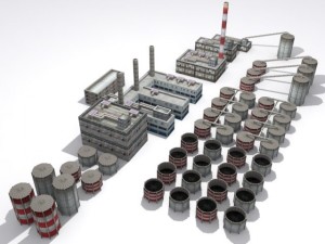 refinery set Modello 3D
