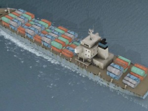 cargo container ship 3D Model