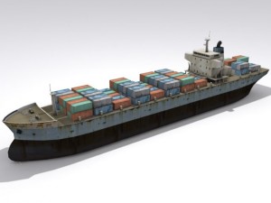 cargo container ship 3D Model