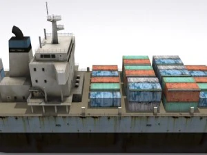 cargo container ship 3D Model