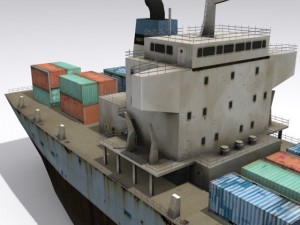 cargo container ship 3D Model