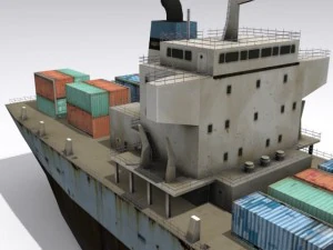 cargo container ship 3D Model