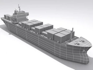 cargo container ship 3D Model