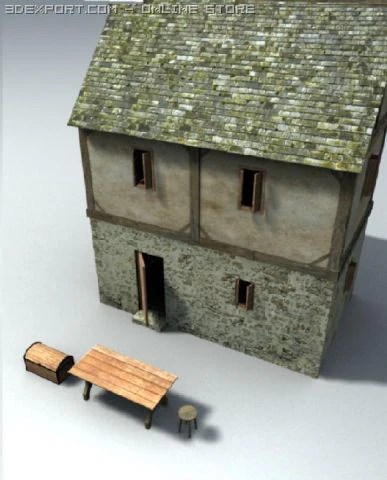 medieval house 3D Model .c4d .max .obj .3ds .fbx .stl .blend