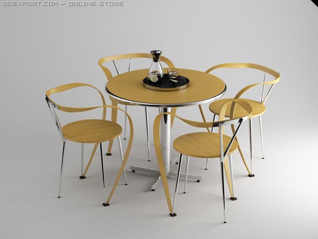 chairs and table 3D Model .c4d .max .obj .3ds .fbx .stl .blend 