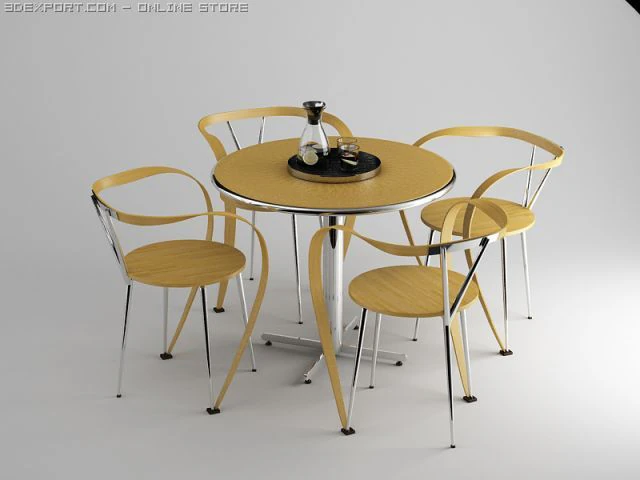 chairs and table 3D Model .c4d .max .obj .3ds .fbx .stl .blend