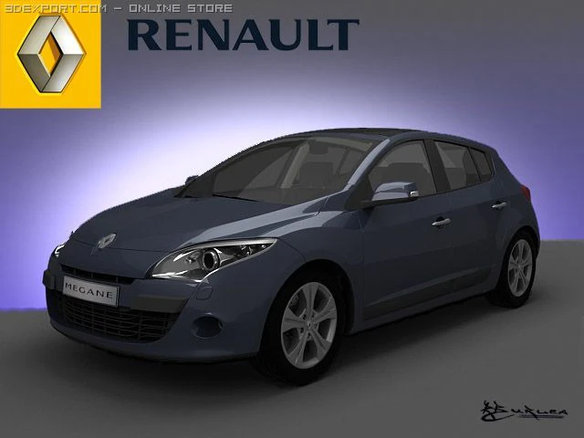 renault megane hatchback 2009 3D Model .c4d .max .obj .3ds .fbx .stl .blend 