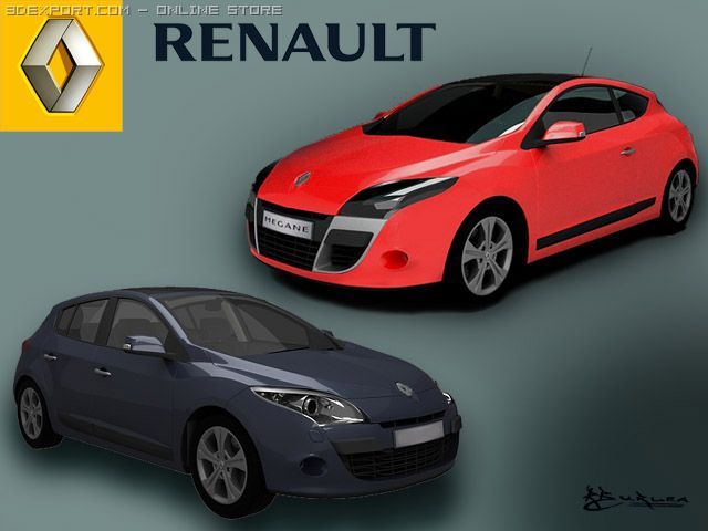 renault megane iii 2009 pack1 3D 모델 .c4d .max .obj .3ds .fbx .stl .blend