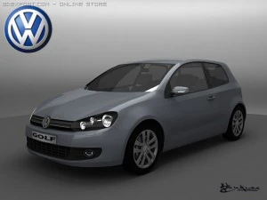 volkswagen golf vi 3 portas 2009 Modelo 3D
