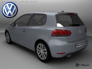 volkswagen golf vi 3doors 2009 Model 3D