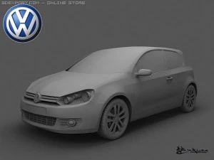 volkswagen golf vi 3doors 2009 3D Model