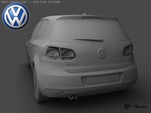 volkswagen golf vi 3doors 2009 3D Model