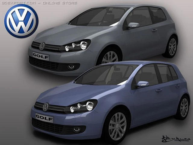 volkswagen golf vi pack1 3D Model .c4d .max .obj .3ds .fbx .stl .blend 