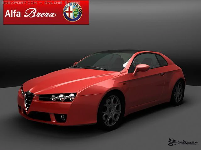 alfa romeo brera 2005 3D Model .c4d .max .obj .3ds .fbx .stl .blend 