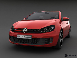 volkswagen golf gti cabriolet 2013 Modello 3D