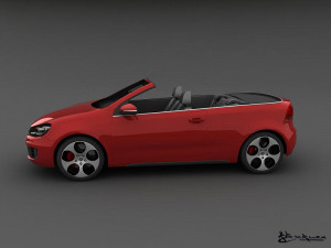 volkswagen golf gti cabriolet 2013 Modello 3D