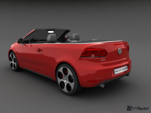 volkswagen golf gti cabriolet 2013 Modello 3D