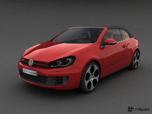 volkswagen golf gti cabriolet 2013 Modello 3D