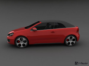volkswagen golf gti cabriolet 2013 Modello 3D