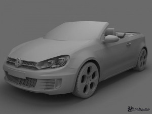 volkswagen golf gti cabriolet 2013 Modello 3D