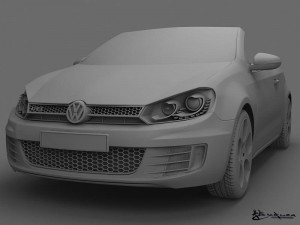 volkswagen golf gti cabriolet 2013 Modello 3D