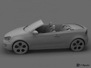 volkswagen golf gti cabriolet 2013 Modello 3D