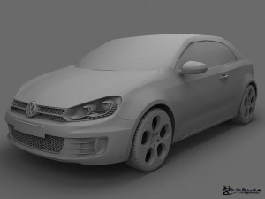 volkswagen golf gti cabriolet 2013 Modello 3D