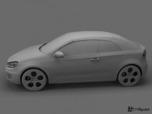 volkswagen golf gti cabriolet 2013 Modello 3D