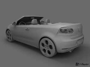volkswagen golf gti cabriolet 2013 Modello 3D