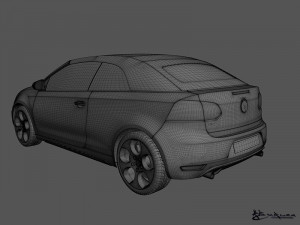 volkswagen golf gti cabriolet 2013 Modello 3D