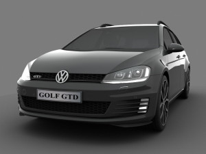 volkswagen golf gtd variant 2015 Model 3D