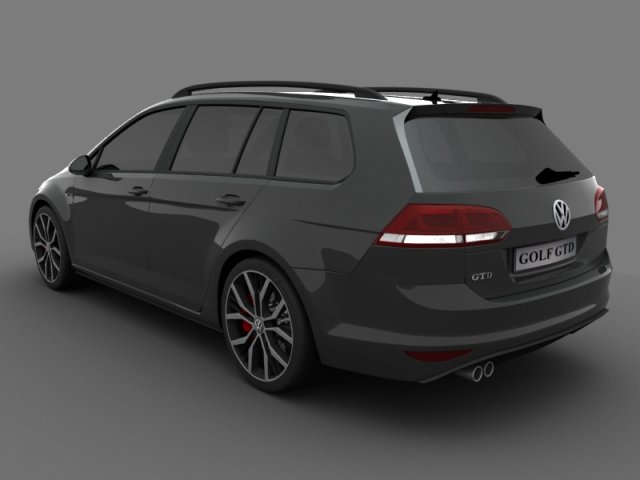 volkswagen golf gtd variant 2015 3D Model in Wagon 3DExport