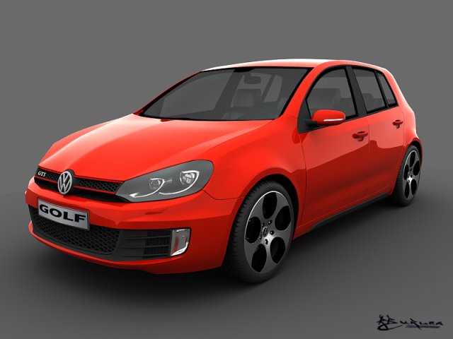 volkswagen golf gti 5doors 2010 3D Модель .c4d .max .obj .3ds .fbx .stl .blend 