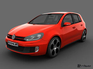 volkswagen golf gti 5 portas 2010 Modelo 3D